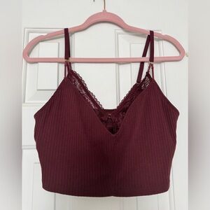 Aerie Ribbed Lace Bra Top